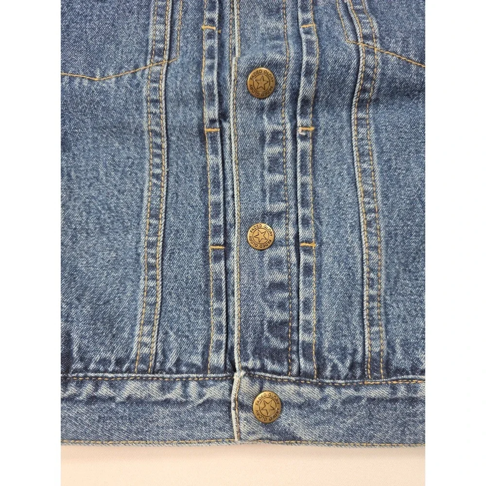 Vintage Y2K Faded Glory Denim Jacket Girls 4T Blue Jean Trucker Coat